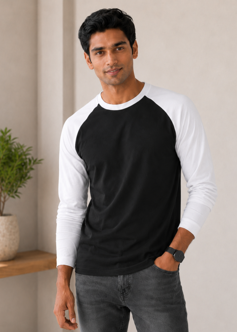 Buy Plain Raglan Sleeve T-Shirts Online - Pure Cotton – TeeTalkies