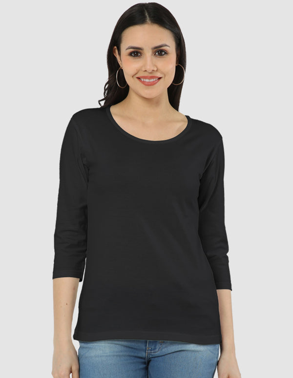 Black Women's Long Sleeve Tee | FL38