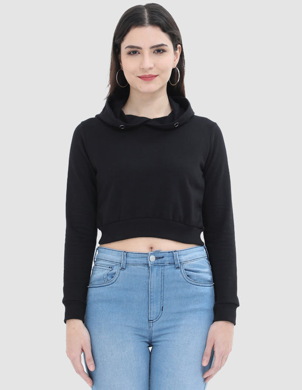 Black Cropped Hoodie | FC32