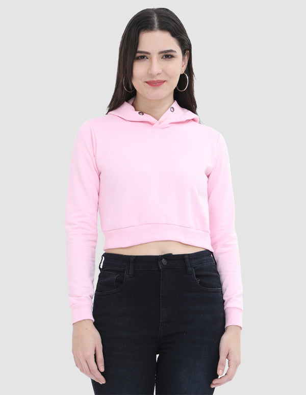 Light Baby Pink Cropped Hoodie | FC32