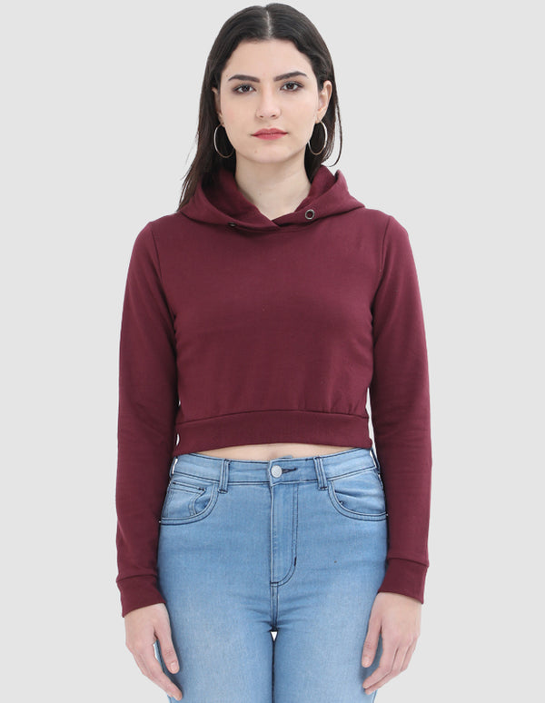 Maroon Cropped Hoodie | FC32