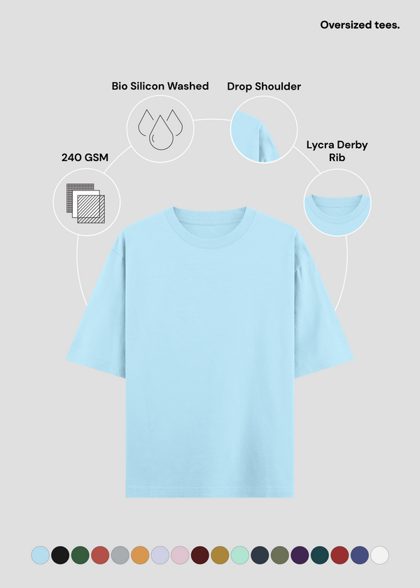 Baby Blue Oversized Classic T-Shirt | UC22