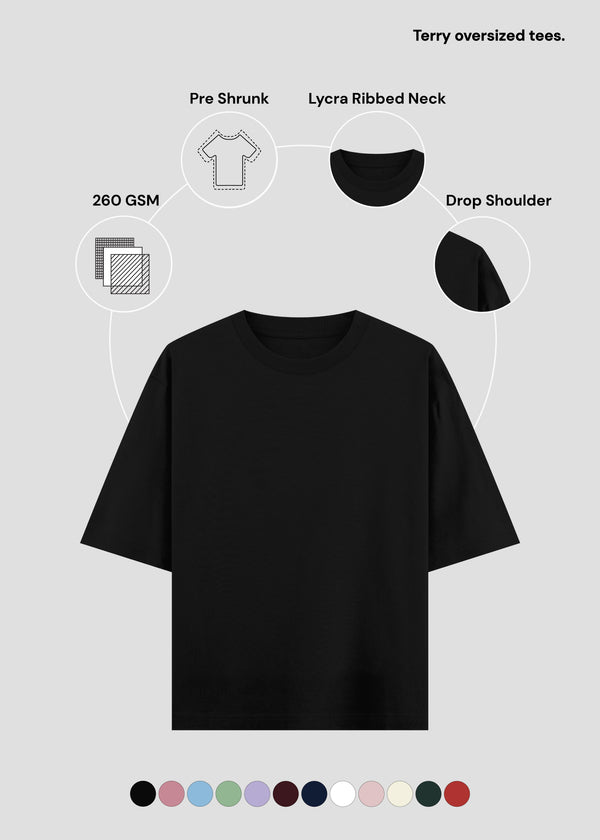 Black Terry Oversized Tee | UT27