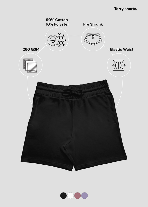 Black Terry Shorts | MT45