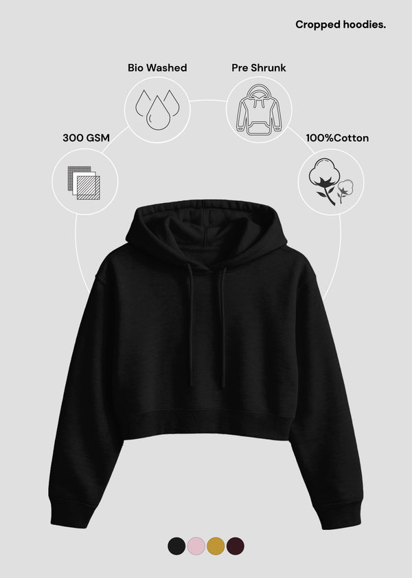 Black Cropped Hoodie | FC32