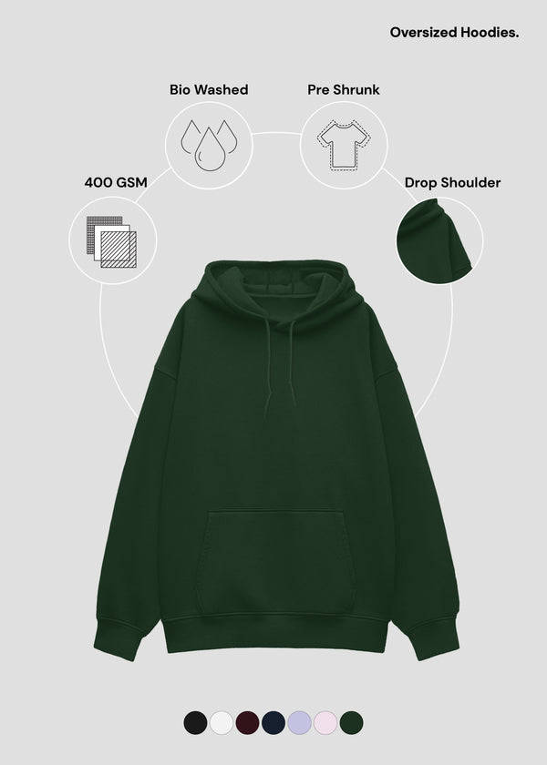 Bottle Green Oversized Hoodie | UH32