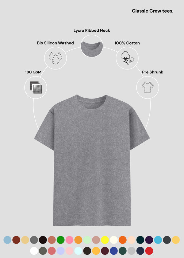 Charcoal Melange Classic Crew T-Shirt | UC21