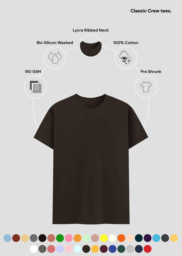 Coffee Brown Classic Crew T-Shirt | UC21