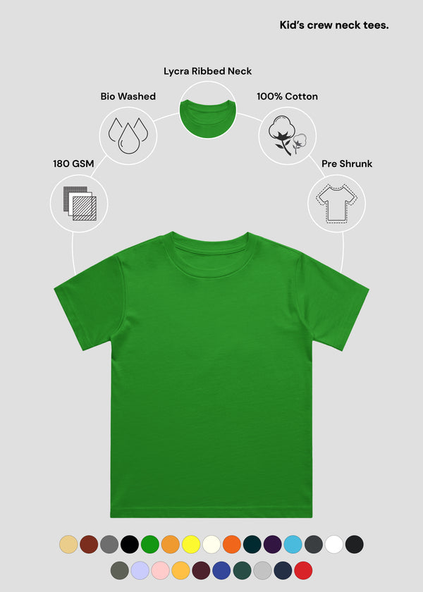 Flag Green Kids Crew Neck T-Shirt | BC21