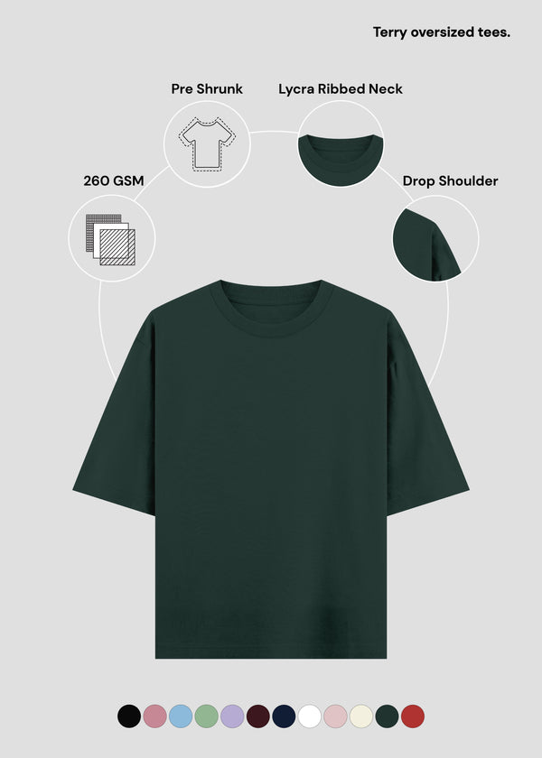 Green Terry Oversized Tee | UT27