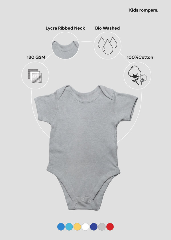 Grey Melange Kids Rompers | KR23