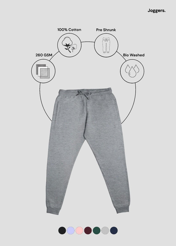 Grey Melange Joggers | UJ29