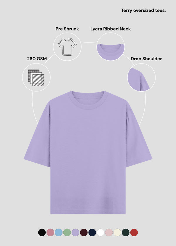 Lavender Terry Oversized Tee | UT27