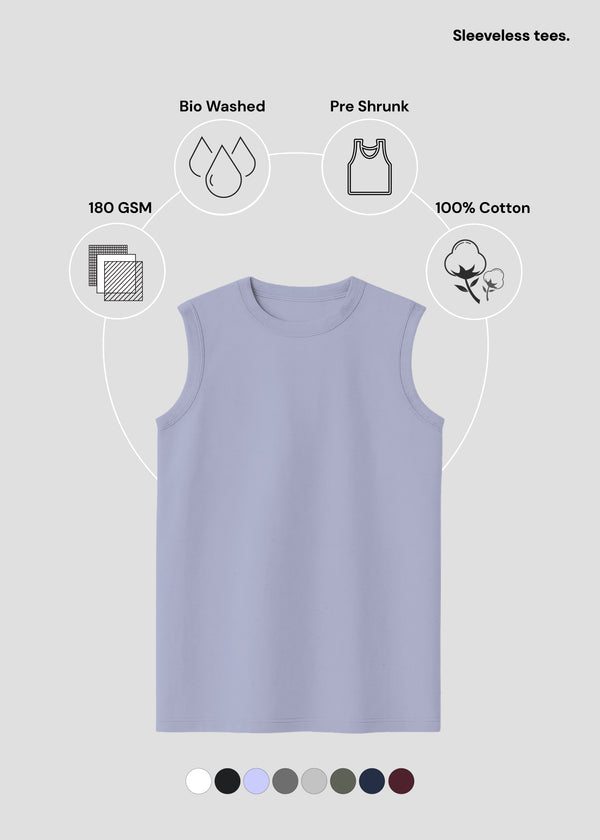 Lavender Men's Sleeveless T-Shirt | MS36