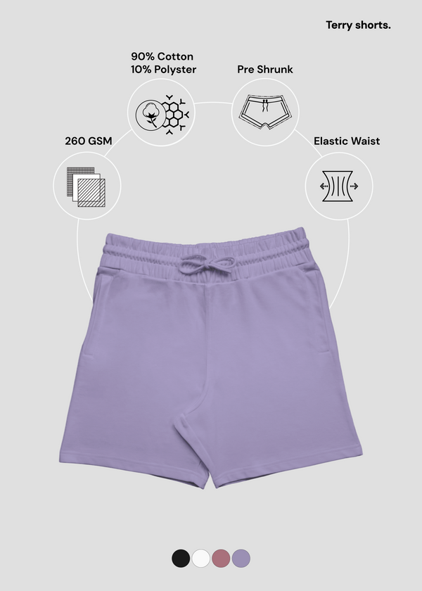 Lavender Terry Shorts | MT45