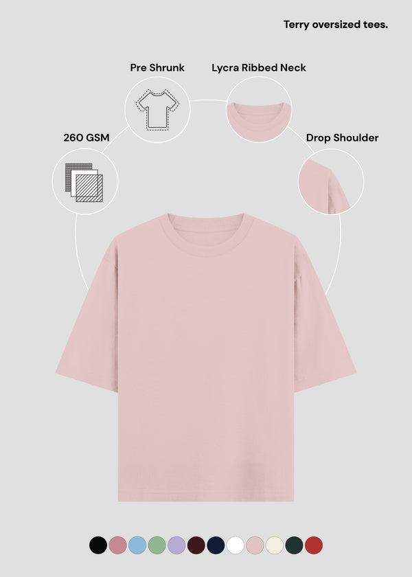 Light Pink Terry Oversized Tee | UT27