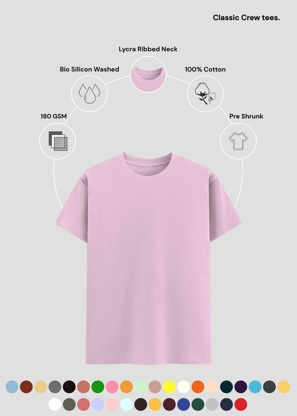 Light Baby Pink Classic Crew T-Shirt | UC21