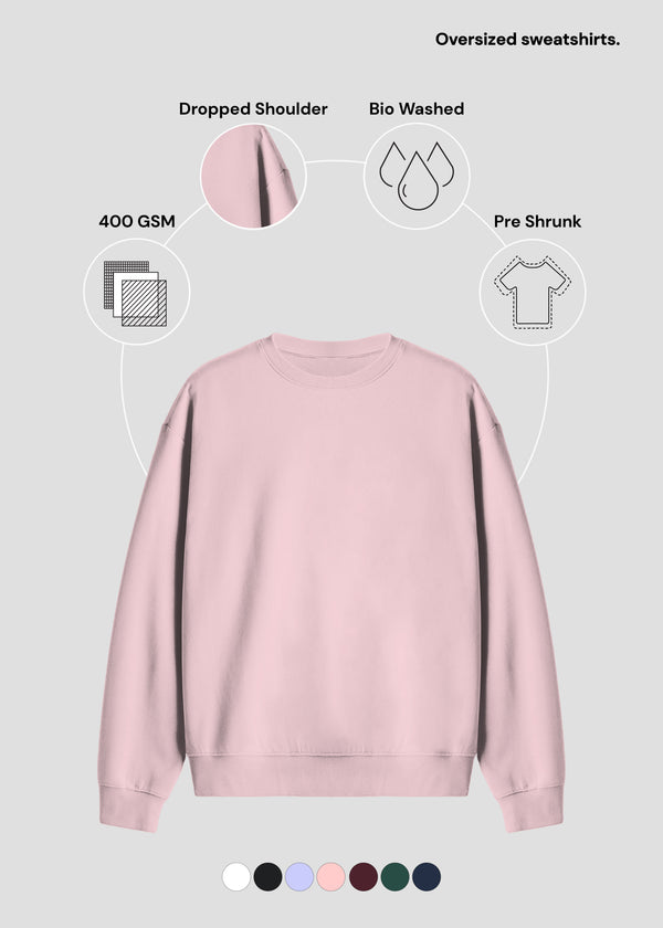 Light Baby Prink Unisex Oversized Sweatshirt | UH35