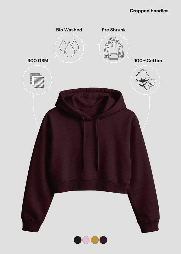 Maroon Cropped Hoodie | FC32