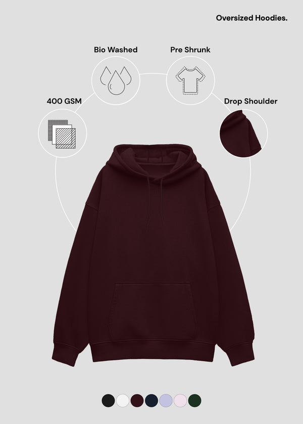 Maroon Oversized Hoodie | UH32