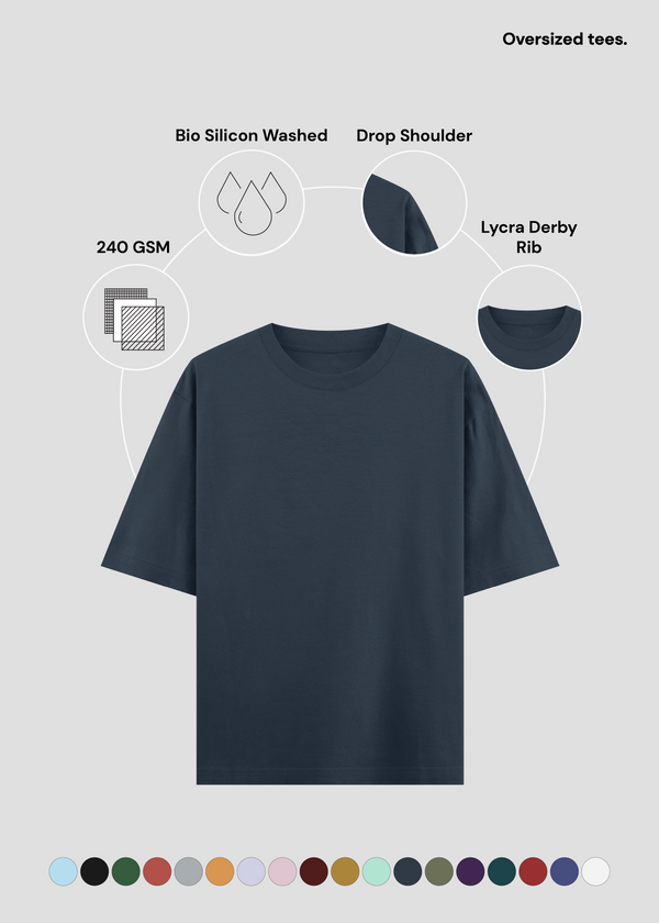 Navy Blue Oversized Classic T-Shirt | UC22