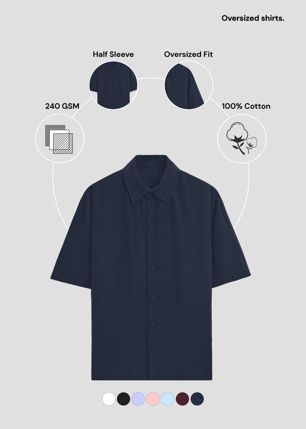 Navy Blue Oversized Shirt | UC28