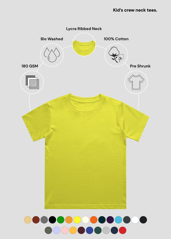 New Yellow Kids Crew Neck T-Shirt | BC21