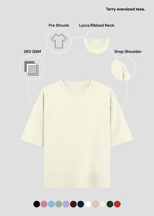 Off White Terry Oversized Tee | UT27