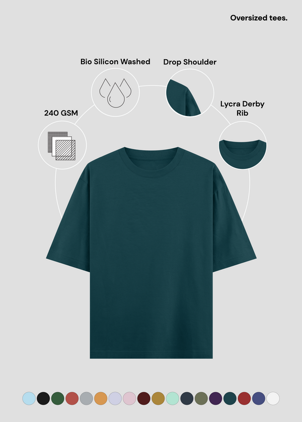 Petrol Blue Oversized Classic T-Shirt | UC22