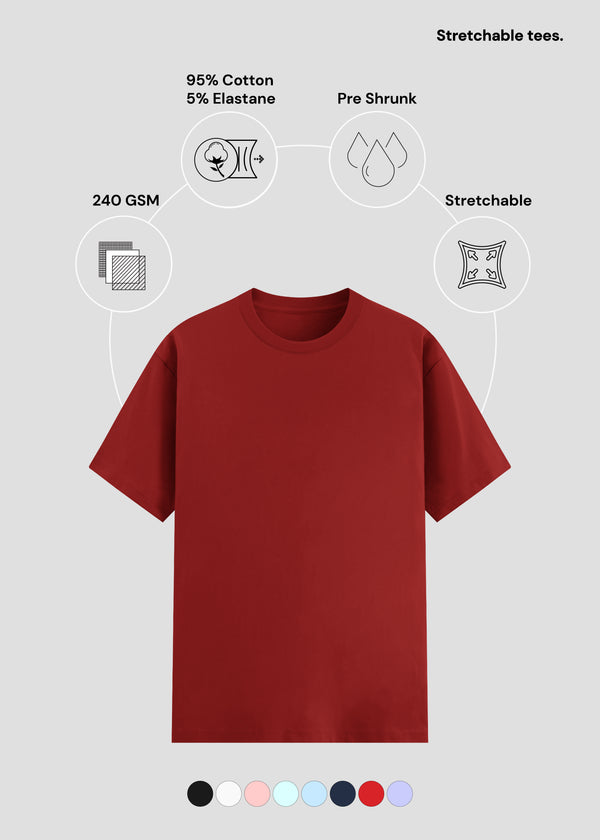 Red Cotton Stretch T-Shirt | UC48