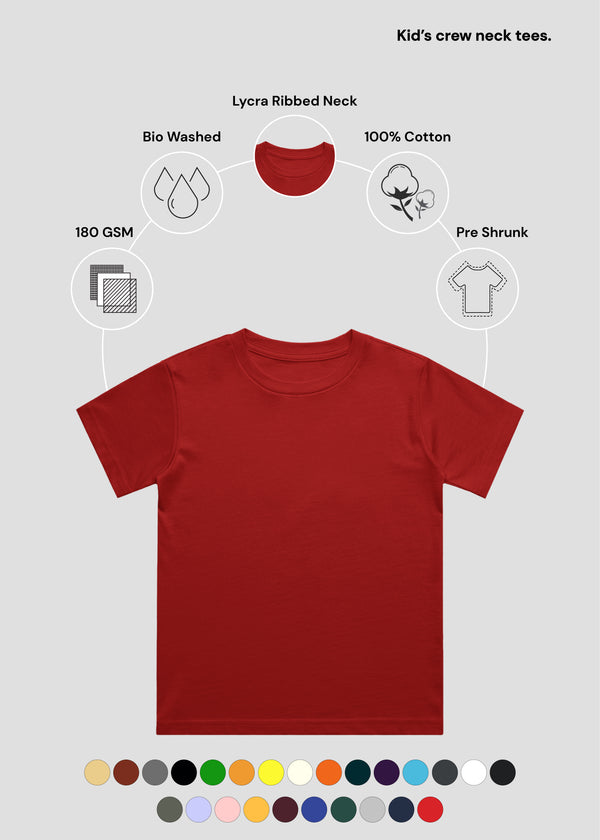 Red Kids Crew Neck T-Shirt | BC21