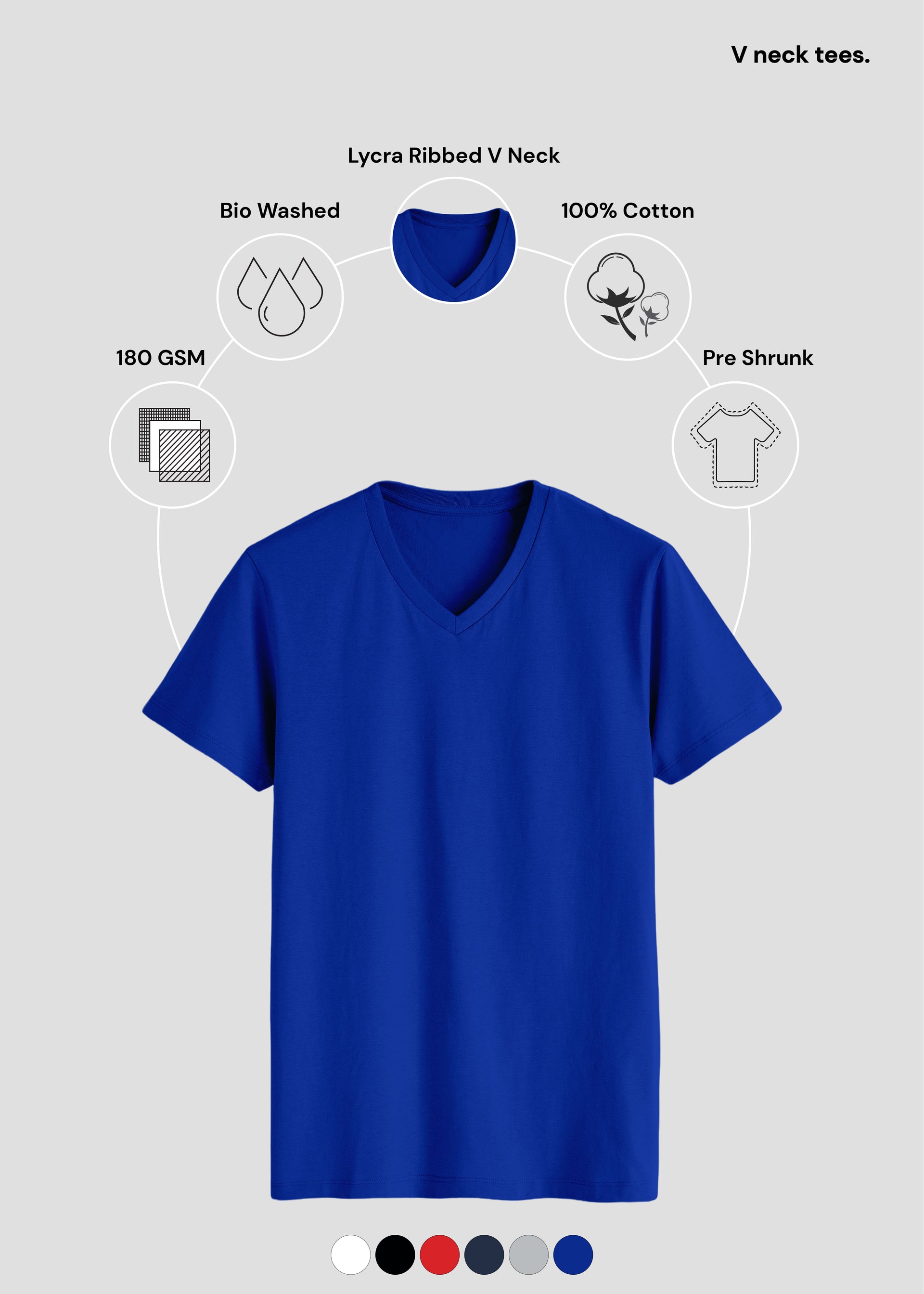 V Neck Sizes Of Blue Corner Shirts Original Blue Corner V-neck