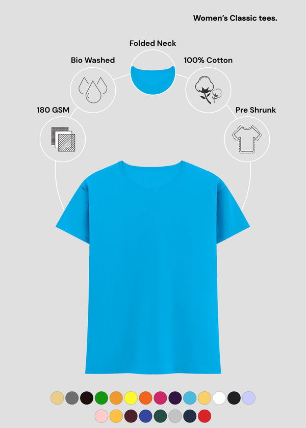 New Sky Blue Women's Classic T-Shirt | FC21