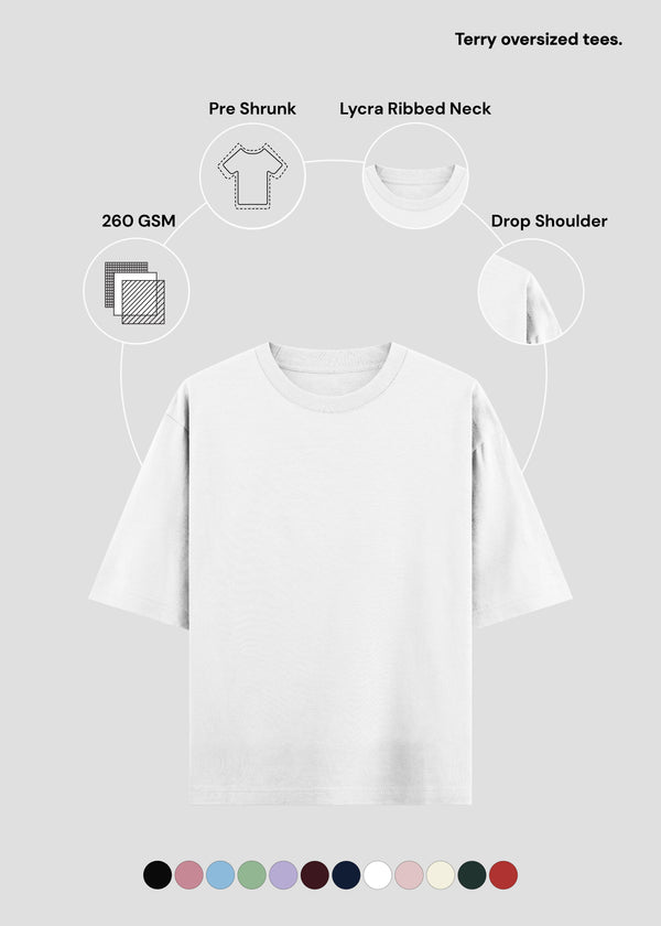 White Terry Oversized Tee | UT27