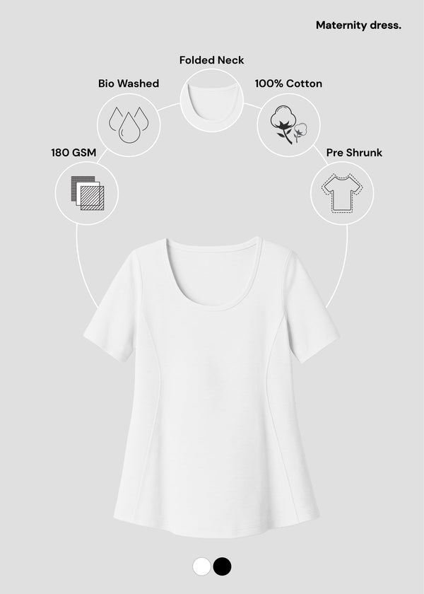 White Maternity Dress | FM44