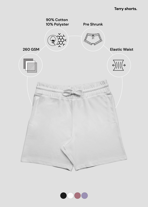 White Terry Shorts | MT45