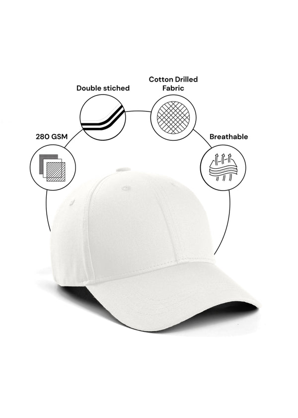 White Classic Baseball Cap | BC33