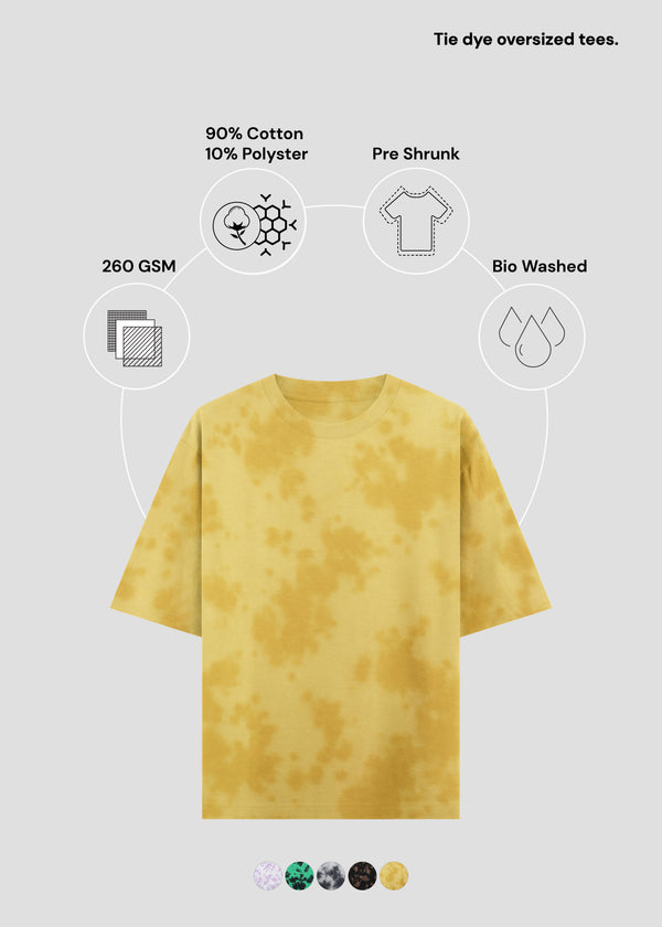 Yellow Tie Dye Oversized T-Shirt | UT58